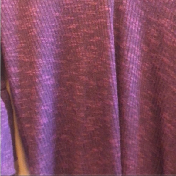 Nordstrom Size Large Bell Sleeve Heathered Purple Top - Picture 6 of 10